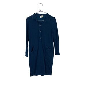 Wrap London navy nap long sleeve dress lounge